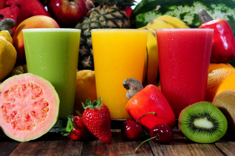 A display of healthy smoothie diet Juice mix