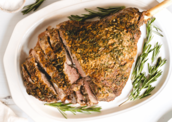 Garlic Herb Roasted Lamb Leg, Superior Farms lamb