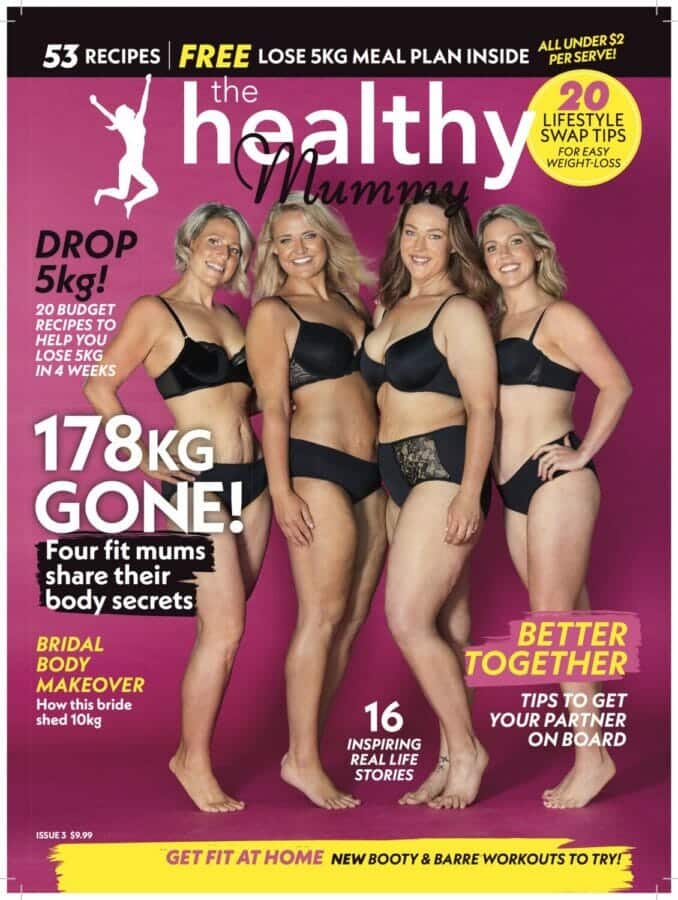 4 mums go on the front cover of a national magazine in their UNDIES after losing 178 kilos